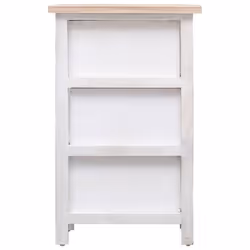 vidaXL Side Cabinet 35x25x57cm Paulownia Wood Storage Organiser Stand Table