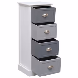 vidaXL Side Cabinet 35x30x90cm Paulownia Wood Storage Organiser Stand Table