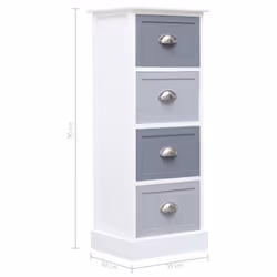 vidaXL Side Cabinet 35x30x90cm Paulownia Wood Storage Organiser Stand Table - Additional view 6