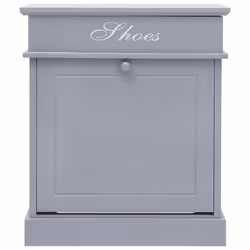 vidaXL Shoe Cabinet Grey 58cm Paulownia Wood Footwear Rack Storage Organiser