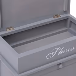 vidaXL Shoe Cabinet Grey 58cm Paulownia Wood Footwear Rack Storage Organiser - Additional view 5