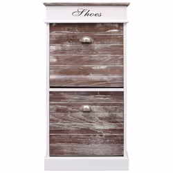 vidaXL Shoe Cabinet Brown 98cm Paulownia Wood Footwear Rack Storage Organiser