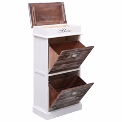 vidaXL Shoe Cabinet Brown 98cm Paulownia Wood Footwear Rack Storage Organiser - Additional view 5