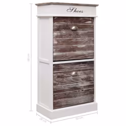 vidaXL Shoe Cabinet Brown 98cm Paulownia Wood Footwear Rack Storage Organiser - Additional view 7