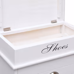 vidaXL Shoe Cabinet White 98cm Paulownia Wood Footwear Rack Storage Organiser - Additional view 5