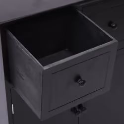 vidaXL Side Cabinet Black Paulownia Wood Storage Organiser Chest of Drawer