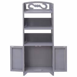 vidaXL Bathroom Cabinet Grey Paulownia Wood Corridor Guest Room Furniture - Additional view 3