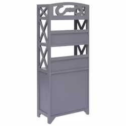 vidaXL Bathroom Cabinet Grey Paulownia Wood Corridor Guest Room Furniture - Additional view 4