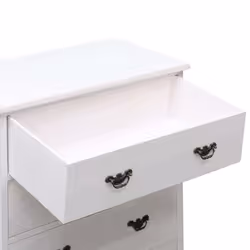 vidaXL Drawer Cabinet White Wood Side Wooden Sideboard End Storage Bedside - Additional view 5