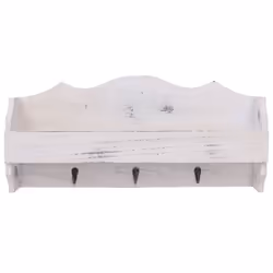 vidaXL Wall Mounted Coat Rack White Wood Clothes Stand Entryway Furniture