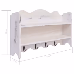 vidaXL Wall Mounted Coat Rack Wood Clothes Entryway Furniture Multi Colours - 50x10x30 cm - Additional view 6