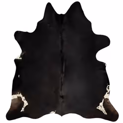 vidaXL Real Cow Hide Rug Black 150x170cm Area Real Cowhide Cow Skin Carpet - Additional view 4