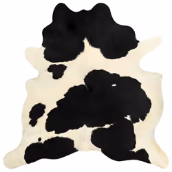 vidaXL Real Cow Hide Rug Black and White 150x170cm Area Real Cowhide Carpet