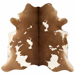 vidaXL Real Cow Hide Rug Brown and White 150x170cm Area Real Cowhide Carpet