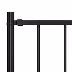 vidaXL Fence Panel with Posts Powder-coated Steel 1.7x1.25m Black Barrier