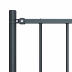 vidaXL Fence Screen with Posts Outdoor Garden Fence Panel Powder-coated Steel - anthracite - Additional view 2
