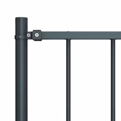 vidaXL Fence Panel with Posts Powder-coated Steel 1.7x1.25m Anthracite Barrier - Additional view 3
