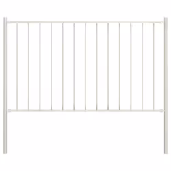 vidaXL Fence Screen with Posts Outdoor Garden Fence Panel Powder-coated Steel - white
