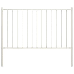 vidaXL Fence Screen with Posts Outdoor Garden Fence Panel Powder-coated Steel - white