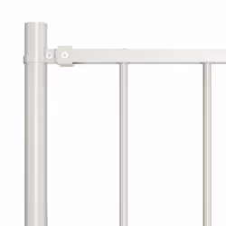 vidaXL Fence Screen with Posts Outdoor Garden Fence Panel Powder-coated Steel - white