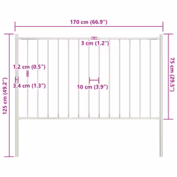 vidaXL Fence Screen with Posts Outdoor Garden Fence Panel Powder-coated Steel - white