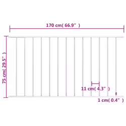 vidaXL Fence Panel Powder-coated Steel Patio Barrier Multi Sizes Multi Colours - white - Additional view 3
