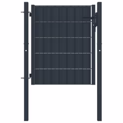vidaXL Fence Gate PVC and Steel 100x81 cm Anthracite Garden Yard Entrance Door