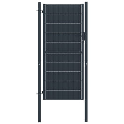 vidaXL Fence Gate Steel Outdoor Garden Yard Door Anthracite/Green Multi Sizes - anthracite, 100 x 164 cm