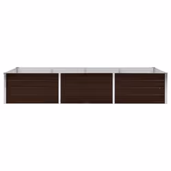 vidaXL Garden Raised Bed Brown 240x80x45cm Galvanised Steel Planter Flower Box