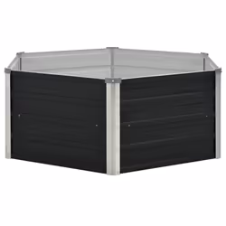 vidaXL Raised Garden Bed Anthracite 129x129x45cm Galvanised Steel Planter Pot