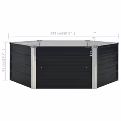 vidaXL Raised Garden Bed Anthracite 129x129x45cm Galvanised Steel Planter Pot