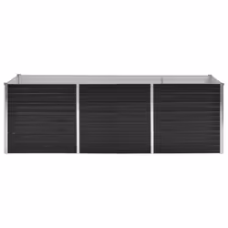 vidaXL Garden Raised Bed Anthracite 240x80x77cm Galvanised Steel Planter Pot