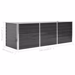 vidaXL Garden Raised Bed Anthracite 240x80x77cm Galvanised Steel Planter Pot - Additional view 6