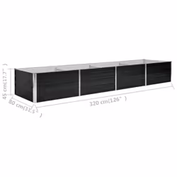 vidaXL Garden Raised Bed Anthracite 320x80x45cm Galvanised Steel Planter Pot