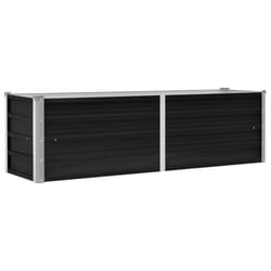 vidaXL Garden Raised Bed Anthracite 160x40x45cm Galvanised Steel Planter Pot