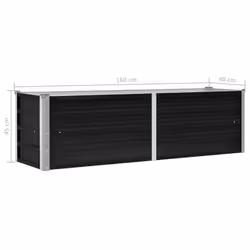 vidaXL Garden Raised Bed Anthracite 160x40x45cm Galvanised Steel Planter Pot - Additional view 6