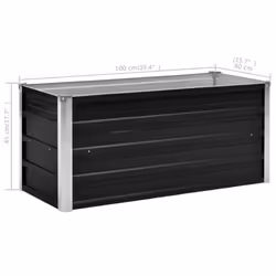 vidaXL Garden Raised Bed Anthracite 100x40x45cm Galvanised Steel Planter Pot - Additional view 3