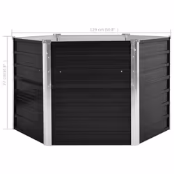vidaXL Garden Raised Bed Anthracite 129x129x77cm Galvanised Steel Planter Pot