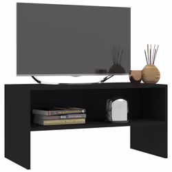 vidaXL TV Cabinet Black Engineered Wood TV Stand Sideboard Furniture Unit