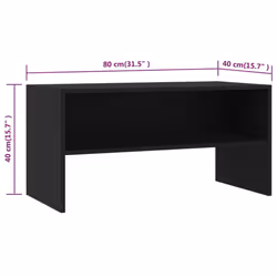 vidaXL TV Cabinet Black Engineered Wood TV Stand Sideboard Furniture Unit - Additional view 4