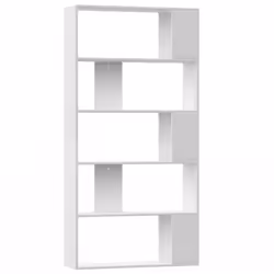 VidaXL 800099, White, 5 shelves, Wood, Wood, 800 mm, 240 mm