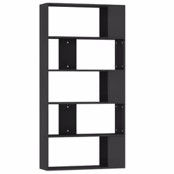 VidaXL 800100, Black, 5 shelves, Wood, Wood, 800 mm, 240 mm