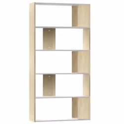 VidaXL 800104, Oak, White, 5 shelves, Wood, Wood, 800 mm, 240 mm