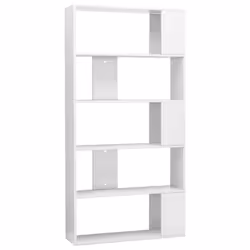 VidaXL 800105, White, 5 shelves, Wood, Wood, 800 mm, 240 mm