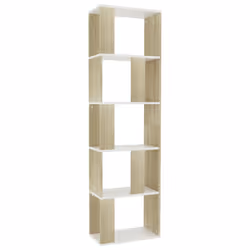 VidaXL 800113, Oak, White, 5 shelves, Wood, Wood, 450 mm, 240 mm