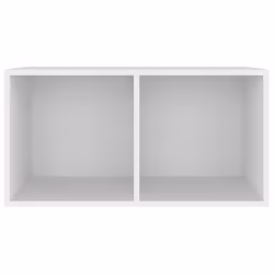 vidaXL Vinyl Storage Box White Engineered Wood Recorder Collection Cabinet