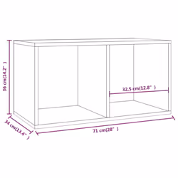 vidaXL Vinyl Storage Box White Engineered Wood Recorder Collection Cabinet - Additional view 4