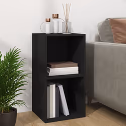 vidaXL Vinyl Storage Box Black Engineered Wood Recorder Collection Cabinet - Additional view 7