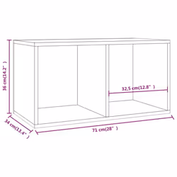 vidaXL Vinyl Storage Box Black Engineered Wood Recorder Collection Cabinet - Additional view 8