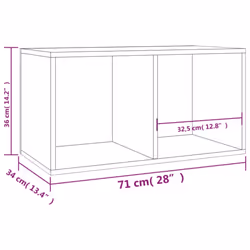 vidaXL Vinyl Storage Box Concrete Grey Engineered Wood Recorder Collection - Additional view 9